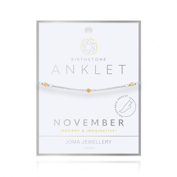 Joma Jewellery Birthstone Anklet November - Gifteasy Online