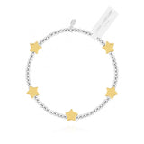 Joma Jewellery Stars Silver and Gold Bracelet Bar - Gifteasy Online