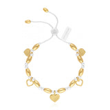 Joma Jewellery Hearts Silver and Gold Bracelet Bar - Gifteasy Online