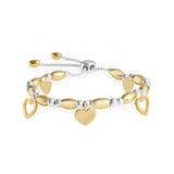 Joma Jewellery Hearts Silver and Gold Bracelet Bar - Gifteasy Online