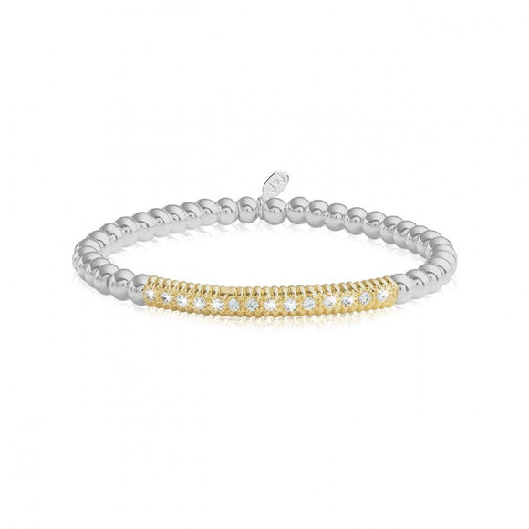 Joma Jewellery Halo | Silver and Gold Pave Ball Bracelet - Gifteasy Online