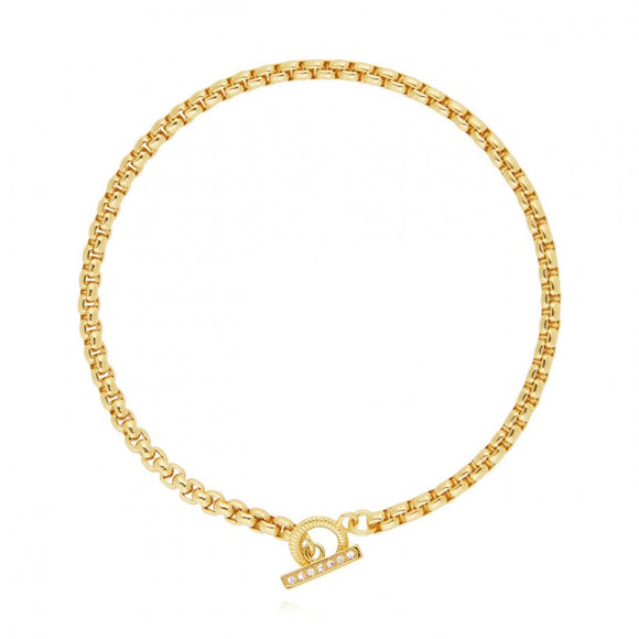 Joma Jewellery Halo | Gold T-bar Bracelet - Gifteasy Online