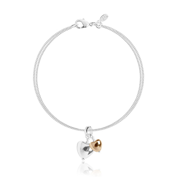 Joma Jewellery Double Strand and Double Heart Love Bracelet - Gifteasy Online