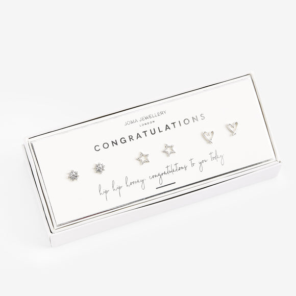 Joma Jewellery Occasion Gift Box Congratulations Earrings - Gifteasy Online