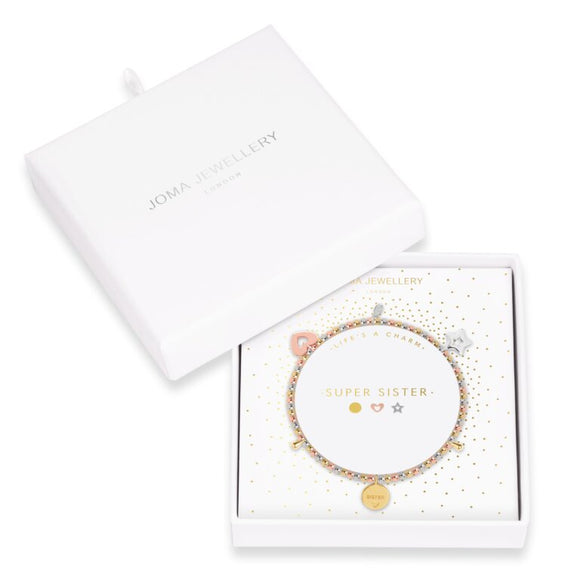 Joma Jewellery Life's A Charm Bracelet Super Sister - Gifteasy Online