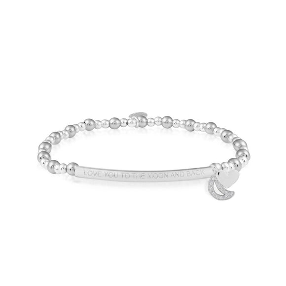 Joma Jewellery Bracelet Bar Love You To The Moon and Back Bracelet Silver - Gifteasy Online