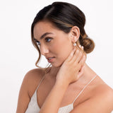 Joma Jewellery  Statement Earrings Mother of Pearl Disc Hoop Earrings Gold - Gifteasy Online