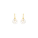 Joma Jewellery  Statement Earrings Mother of Pearl Disc Hoop Earrings Gold - Gifteasy Online