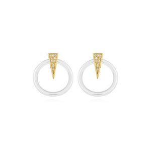 Joma Jewellery  Statement Earrings Pave Spike Ear Jackets Silver and Gold - Gifteasy Online
