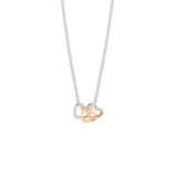 Joma Jewellery   Florence Ombre Heart Necklace Silver, Rose Gold and Gold - Gifteasy Online
