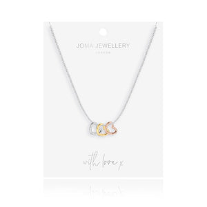 Joma Jewellery   Florence Ombre Heart Necklace Silver, Rose Gold and Gold - Gifteasy Online