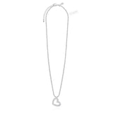 Joma Jewellery   Lucia Lustre Heart Organic Pave Necklace Silver - Gifteasy Online