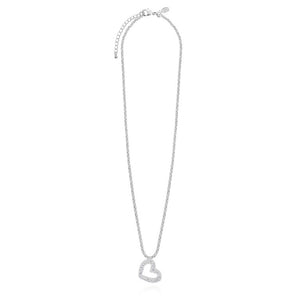 Joma Jewellery   Lucia Lustre Heart Organic Pave Necklace Silver - Gifteasy Online