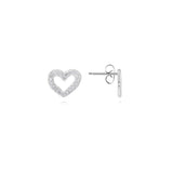 Joma Jewellery   Lucia Lustre Heart Organic Pave Studs Silver - Gifteasy Online