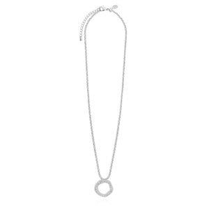 Joma Jewellery   Lucia Lustre ROUND Organic Pave Necklace Silver - Gifteasy Online