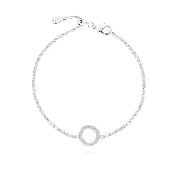 Joma Jewellery  Lucia Lustre ROUND Organic Pave Bracelet Silver - Gifteasy Online