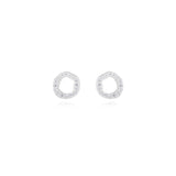 Joma Jewellery   Lucia Lustre ROUND Organic Pave Studs Silver - Gifteasy Online