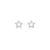 Joma Jewellery   Lucia Lustre Star Organic Pave Studs Silver - Gifteasy Online