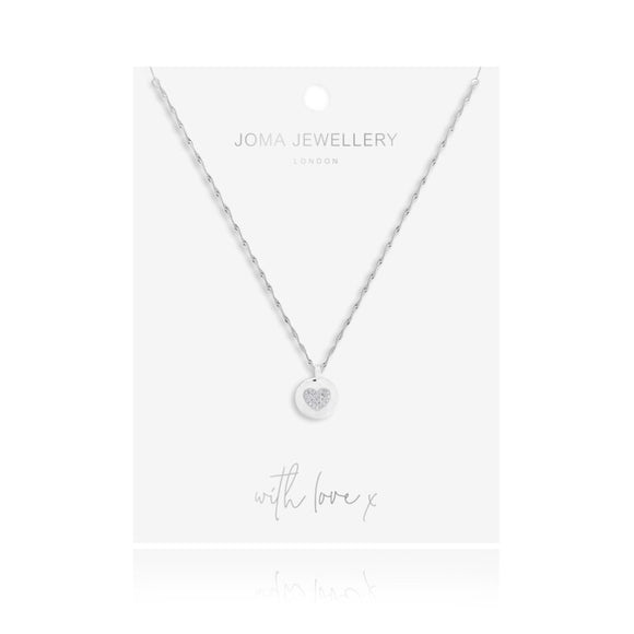 Joma Jewellery  Darcey Heart Disc Pendant Silver - Gifteasy Online