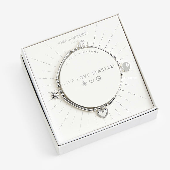 Joma Jewellery Lifes A Charm Live Love Sparkle  Bracelet - Gifteasy Online