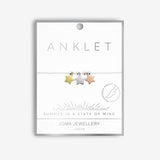Joma Jewellery Anklet Three Tone Stars - Gifteasy Online