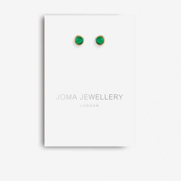 Joma Jewellery Green Agate Stud Earrings - Gifteasy Online
