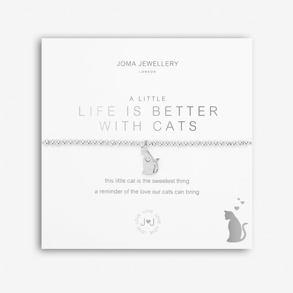 A Little  'Life Is Better With Cats'  Bracelet By Joma Jewellery - Gifteasy Online
