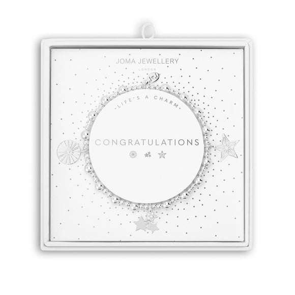 Joma Jewellery Life's A Charm Bracelet 'Congratulations' Bracelet - Gifteasy Online