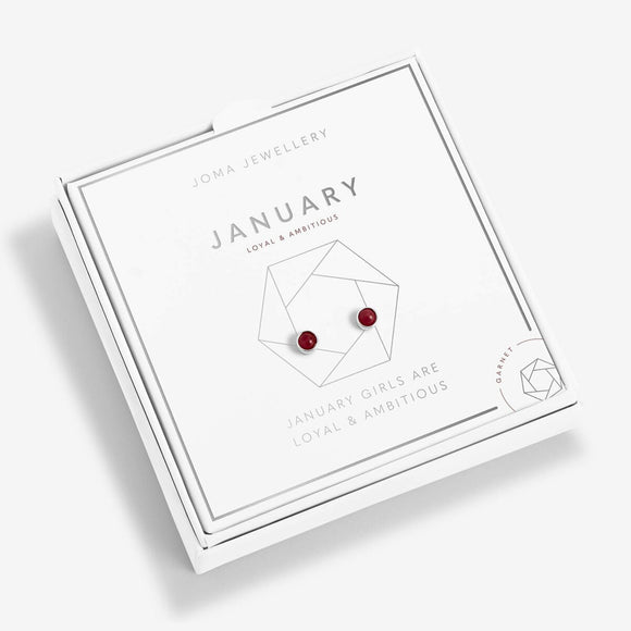 January Birthstone Boxed Earrings  by Joma Jewellery