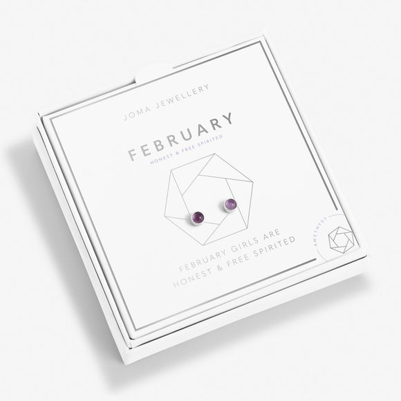 February Birthstone Boxed Earrings  by Joma Jewellery