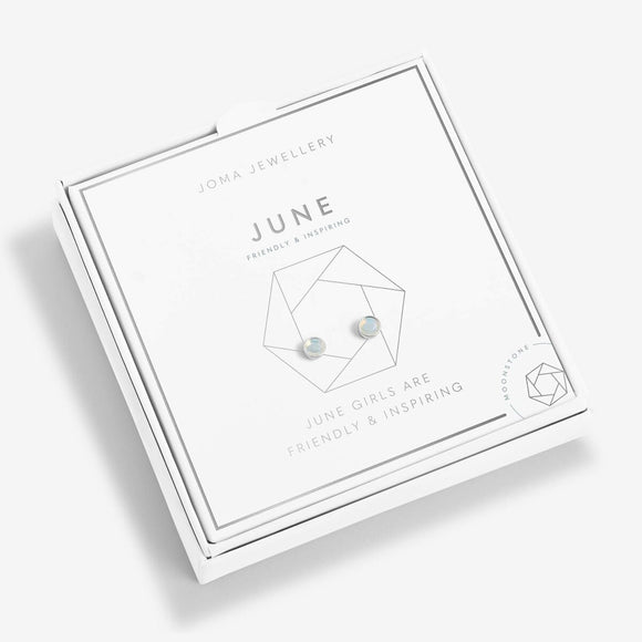 June Birthstone Boxed Earrings  by Joma Jewellery