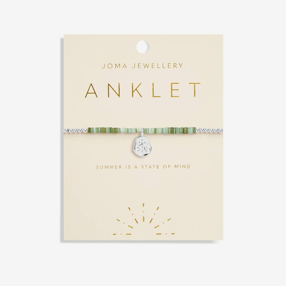 Joma Jewellery Green Shell Silver Star Anklet
