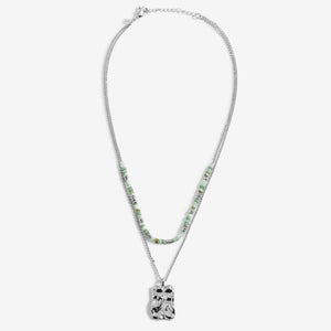 Joma Jewellery Summer Solstice Green Shell Silver Necklace