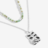 Joma Jewellery Summer Solstice Green Shell Silver Necklace