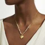 Joma Jewellery Summer Solstice Coin Pearl Gold Necklace