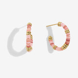Joma Jewellery Summer Solstice Pink Beaded Hoop Earrings