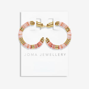 Joma Jewellery Summer Solstice Pink Beaded Hoop Earrings