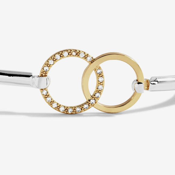 Joma Jewellery Bracelet Bar Silver and Gold Circle Bangle