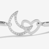 Joma Jewellery Bracelet Bar Silver Moon Heart Bangle