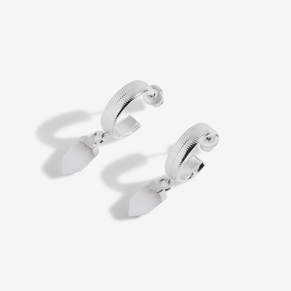 Riva Karma Intuition Clear Quartz Hoop Earrings By Joma Jewellery
