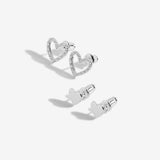 Lila Heart Earring Duo Earrings By Joma Jewellery