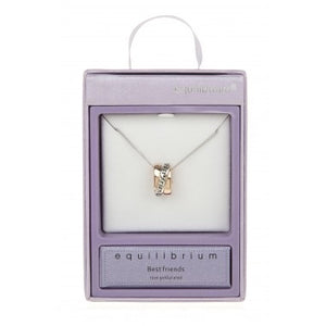 Equilibrium Silver Plated Two Tone 'Best Friends' Necklace - Gifteasy Online