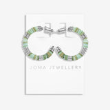 Joma Jewellery Summer Solstice Silver and Green Beaded Hoop Earrings