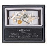 Equilibrium Shine Bracelet -Silver & Gold Abstract Design - Gifteasy Online