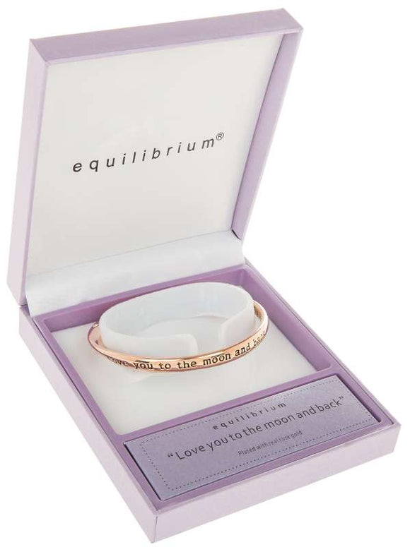 Equilibrium Rose Gold Plated  Love You To The Moon & Back Bangle - Gifteasy Online