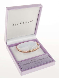 Equilibrium Rose Gold Plated  Mum Bangle "Happiness is time spent with Mum' - Gifteasy Online