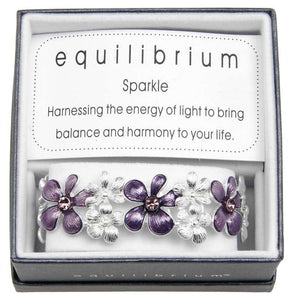 Equilibrium Bracelet - White/Silver & Purple Flowers - Gifteasy Online