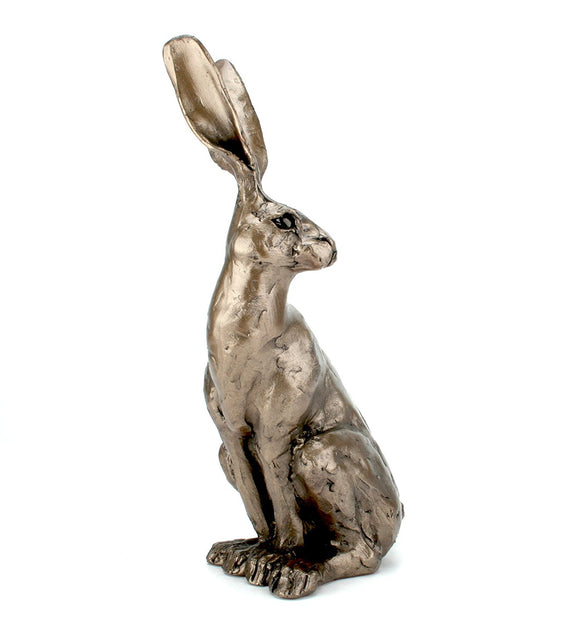 Sitting Hare Small 25cm tall Cold Cast Bronze Sculpture - by Paul Jenkins - Gifteasy Online