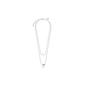 Joma Jewellery Maddi Silver Double Strand Word Love and Heart Necklace - Gifteasy Online