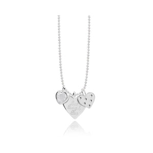 Joma Jewellery Silver Heart Live Laugh28.75 Love Necklace - Gifteasy Online